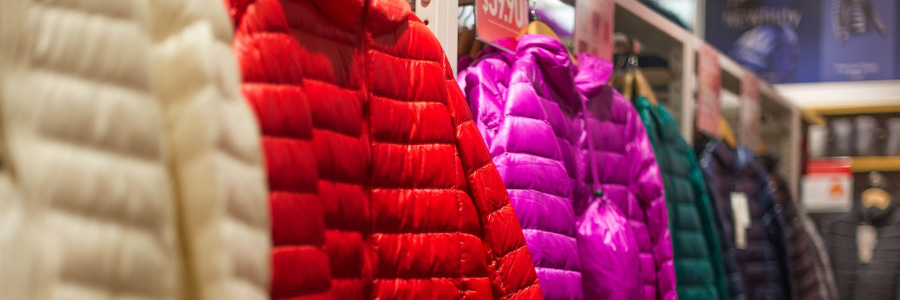 Winter jackets in various colours.