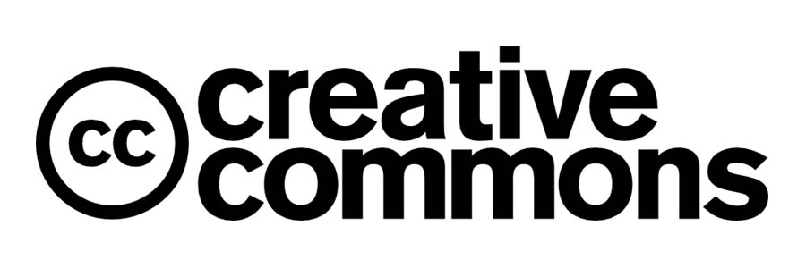 CC Creative Commons in black letters and white background