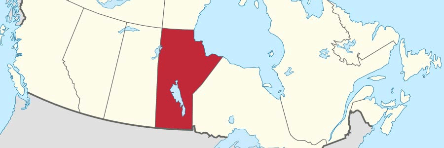 Manitoba highlighted on a map of Canada